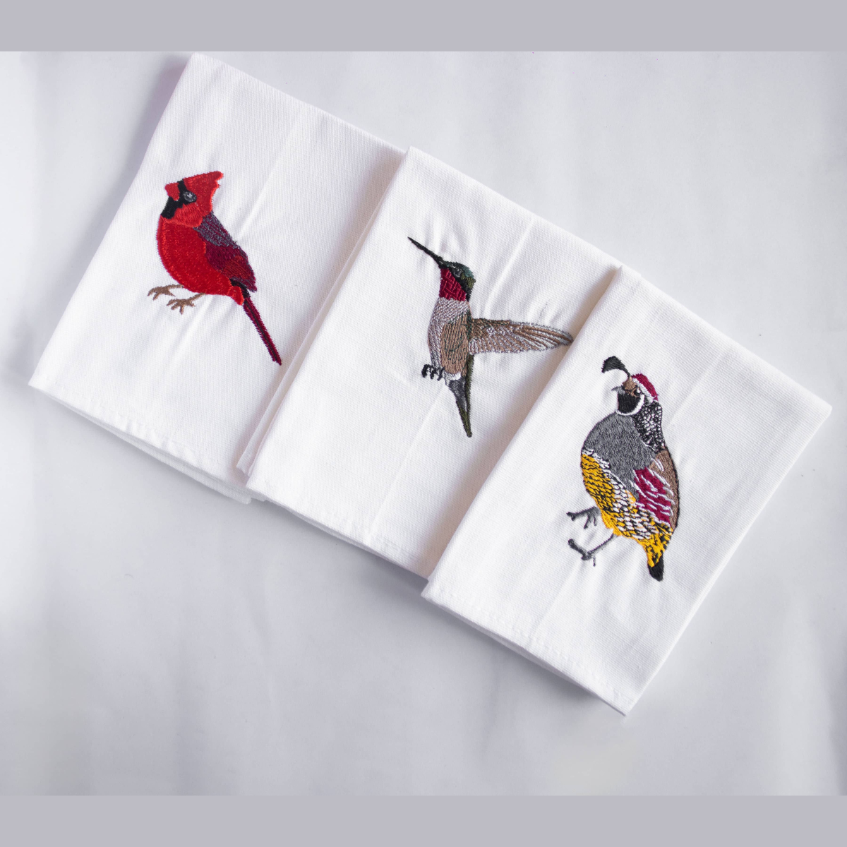 Bird Embroidered Napkin Set