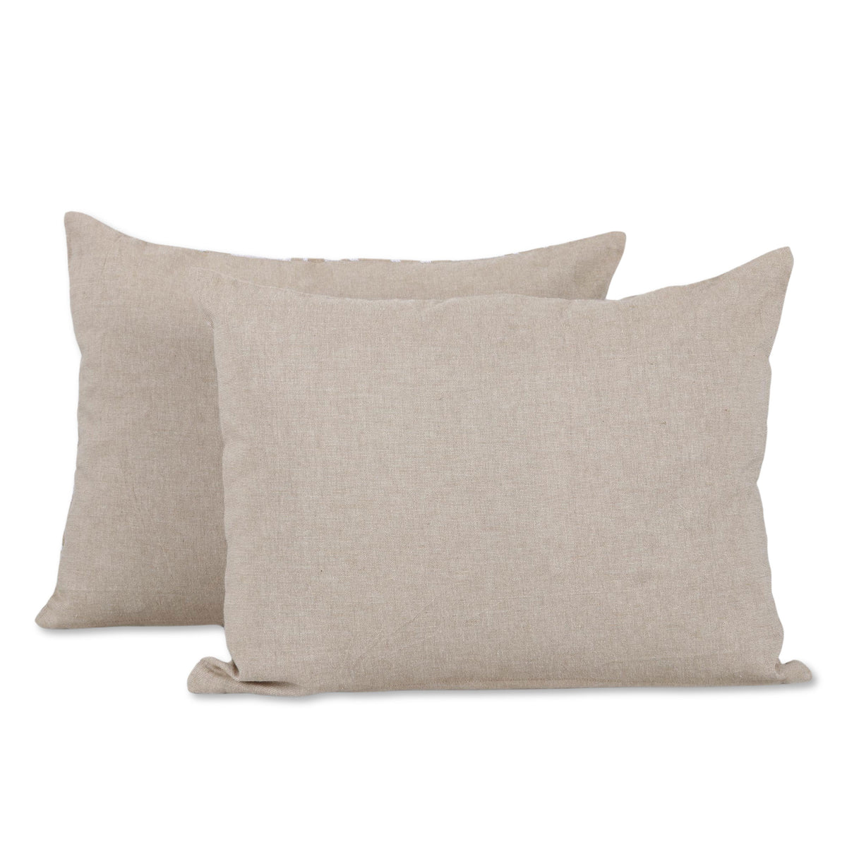 Mandala Pattern Embroidered Cotton Cushion Covers (Pair)
