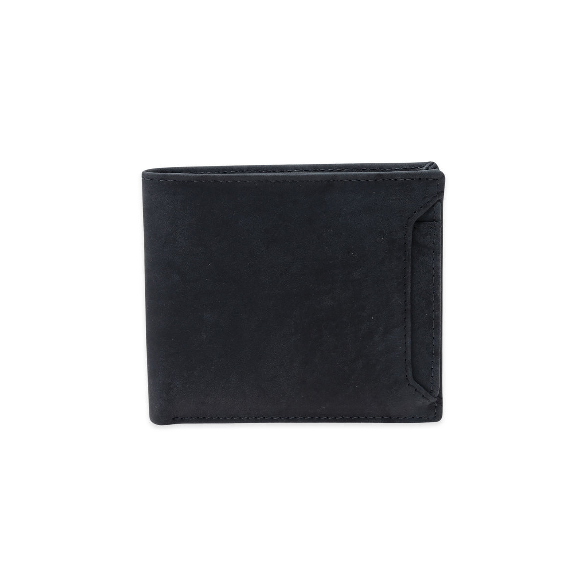 Modern Essentials in Black - Men's Black Leather Bi-Fold Wallet with Removable ID Holder