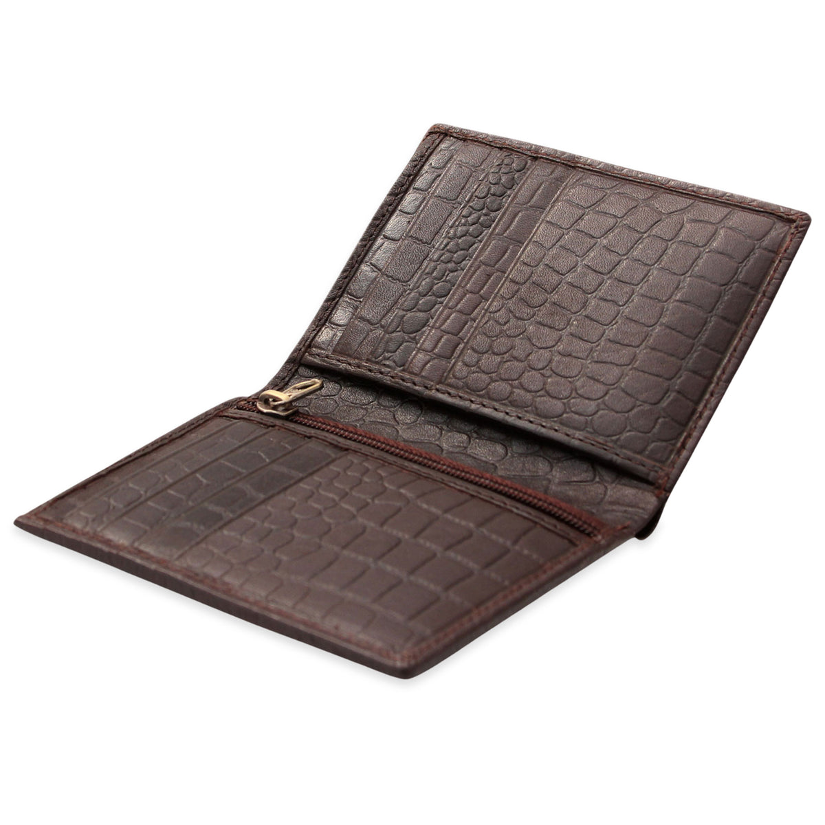 Compact and Slim Brown Leather Wallet