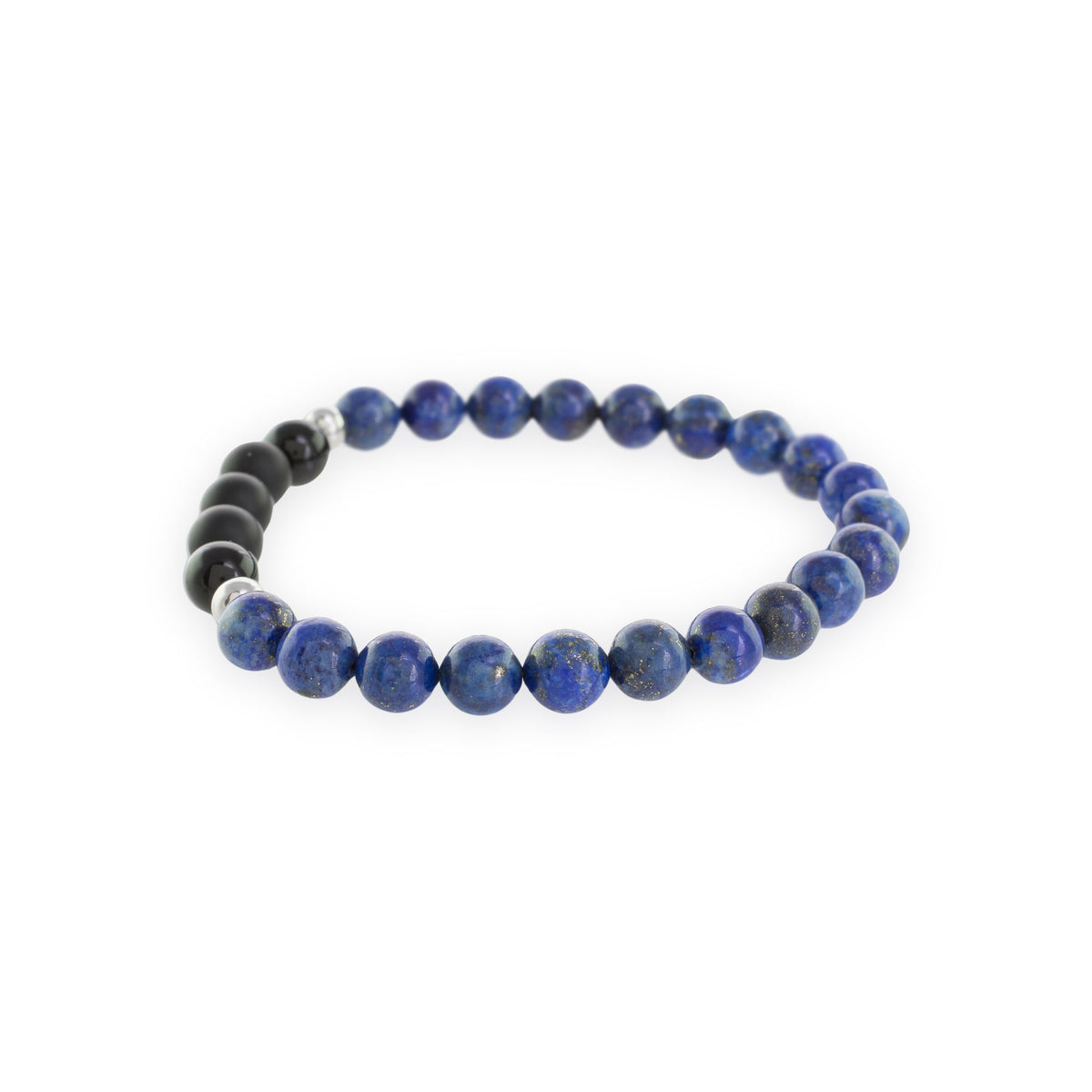 Captivating Bracelet for Men - Men's Lapis Lazuli and Agate Beaded Stretch Bracelet