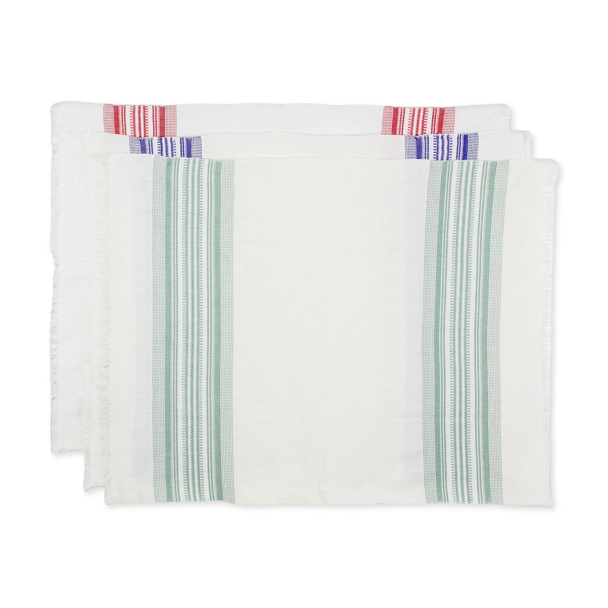 Set of 3 Handwoven Dish Towels - Multicolor and 100% Cotton