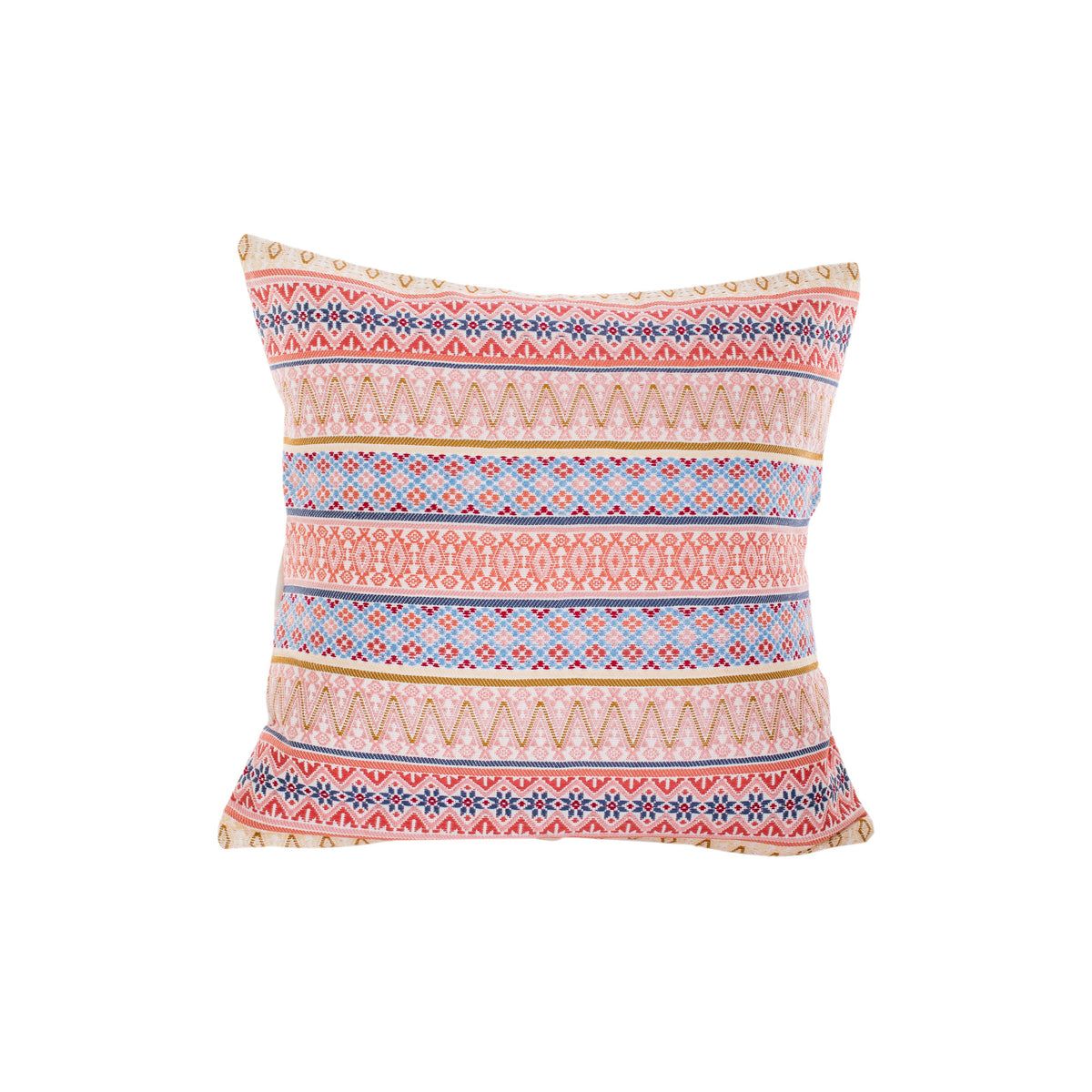 Strawberry Imagination - a Multicolor Cotton Cushion Cover Handloomed in Guatemala