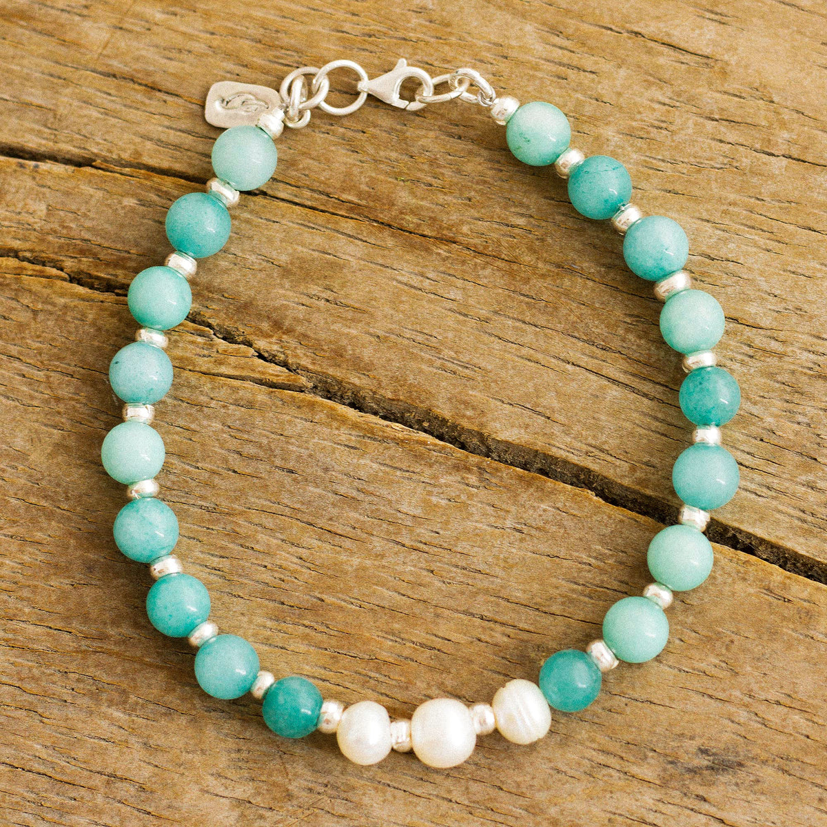 Exquisite Love - Natural Amazonite Handcrafted Beaded Bracelet