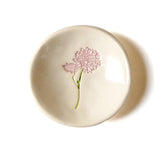 Ring dish with flower painted inside