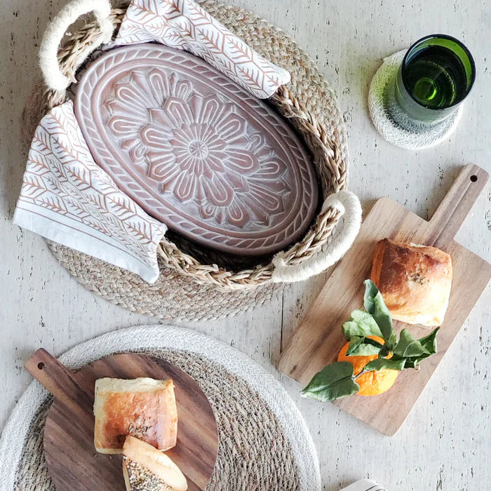 Bread Warmer & Basket Oval Gift Set