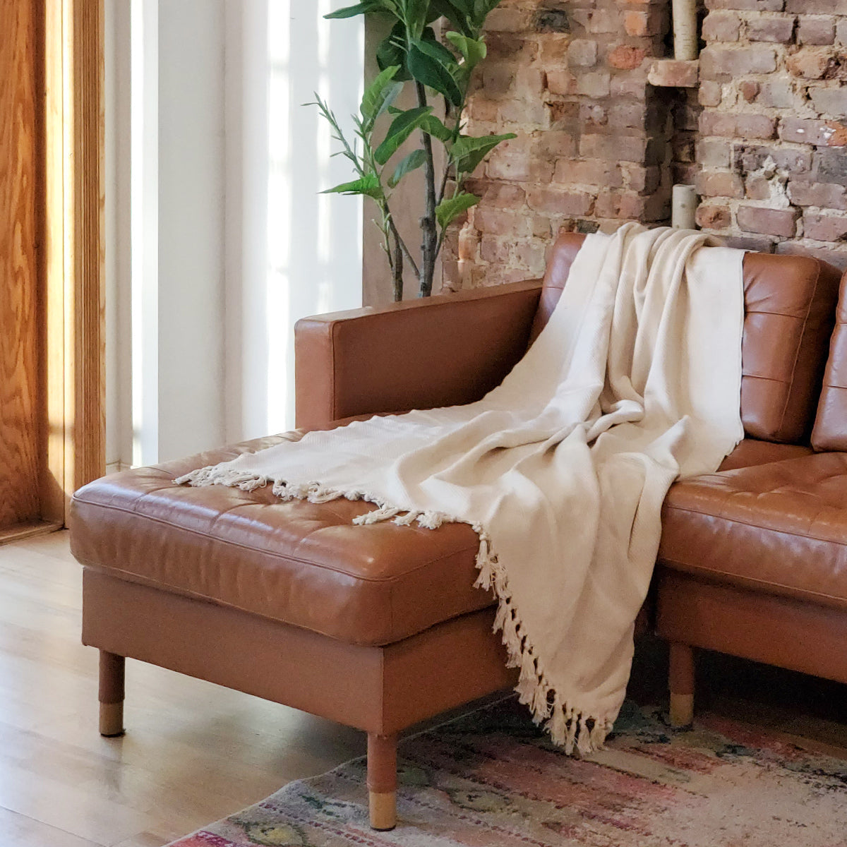 Artisanal Handwoven Cotton Throw Blanket