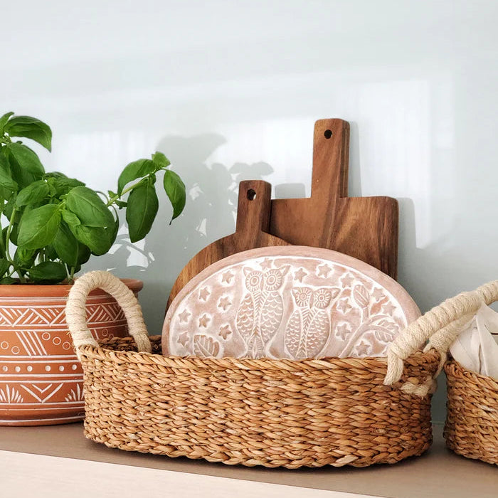 Bread Warmer & Basket Oval Gift Set