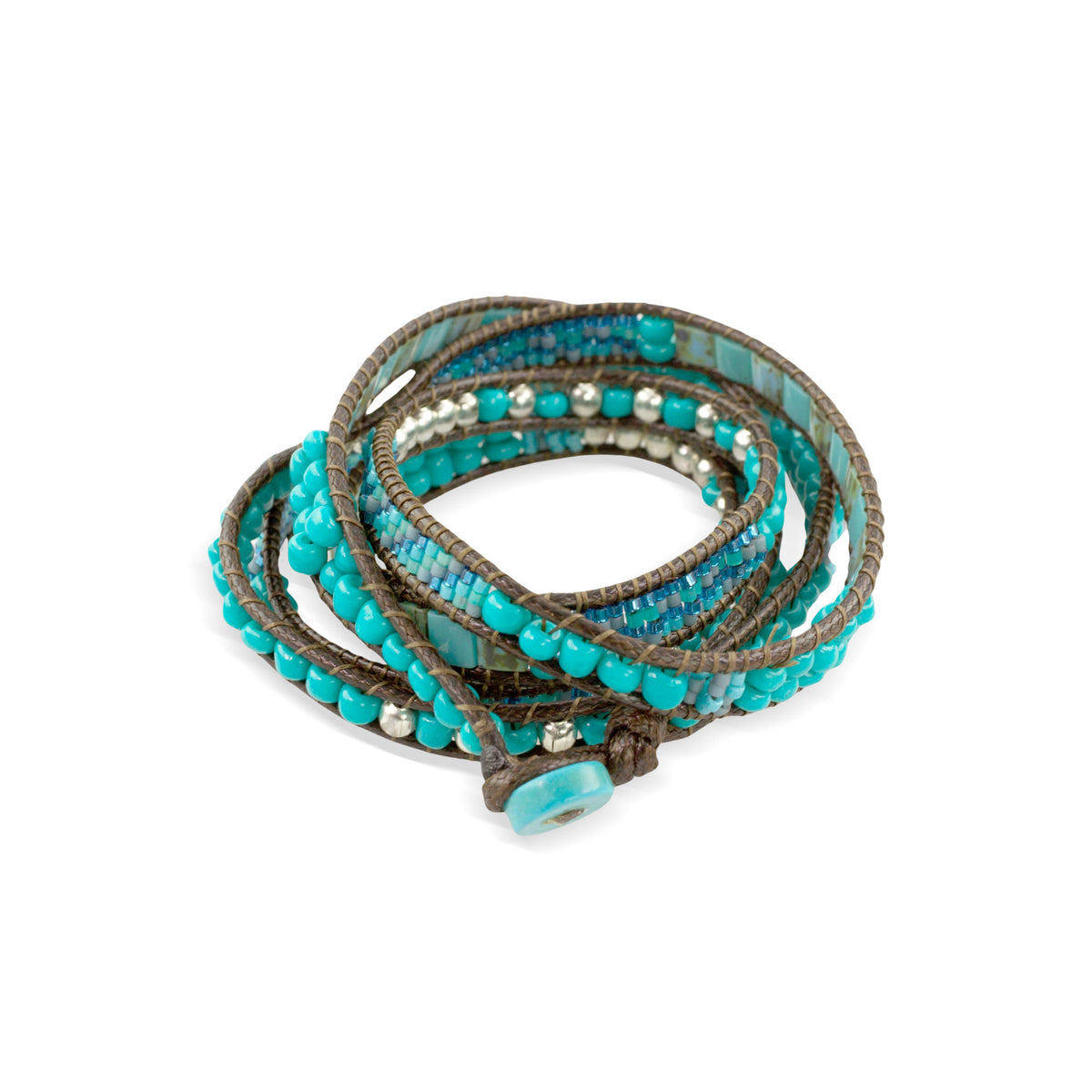 Beautifully Crafted Accessory - Soothing Teal Wrap Bracelet