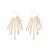 Caroline Mother of Pearl Stud & Fringe Earrings