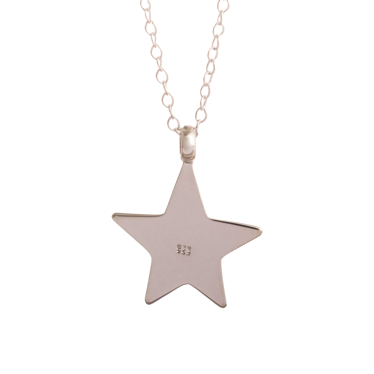Sterling Silver Rounded Star Pendant Necklace from Peru
