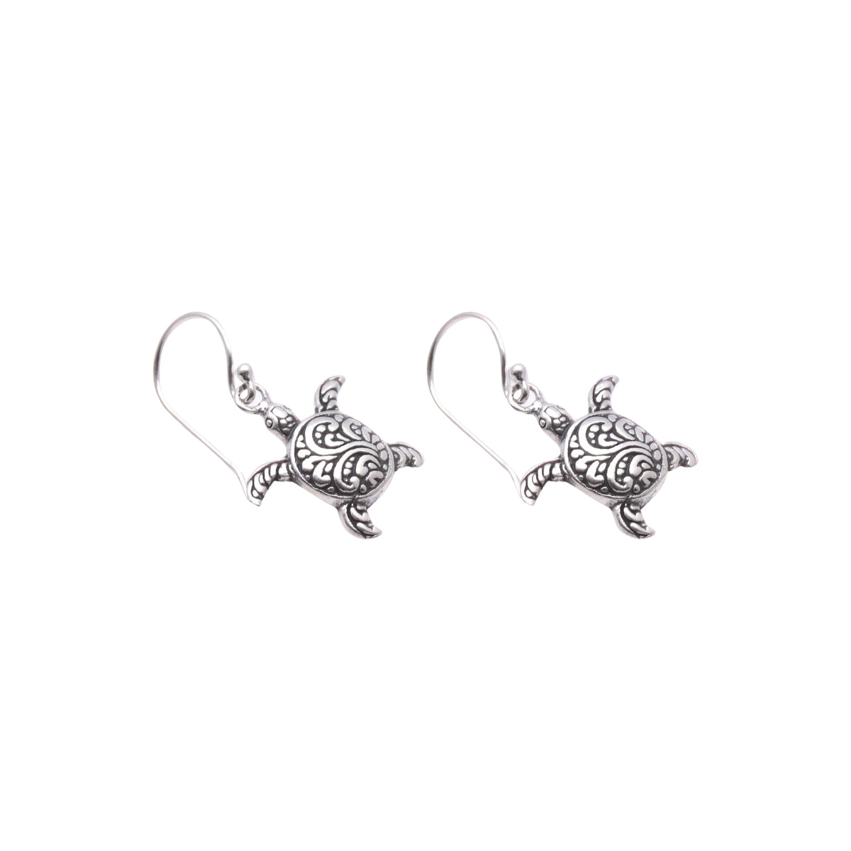 Baby Turtles - Sterling Silver Sea Turtle Dangle Earrings from Bali