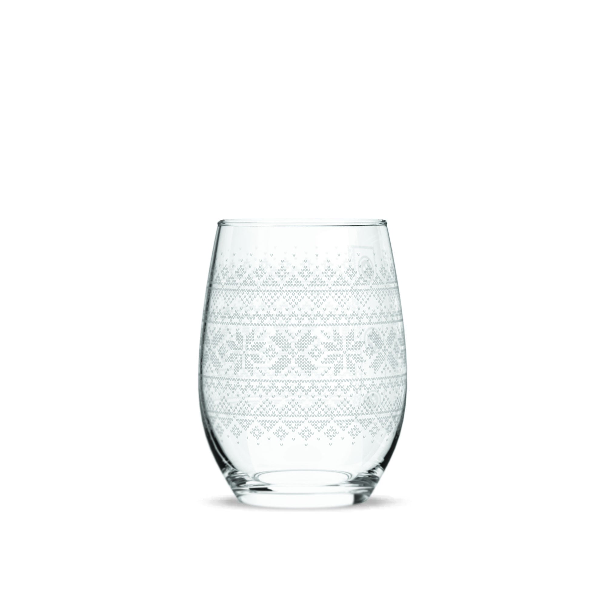 Holiday Sweater Stemless Wine Glasses - Set of 4