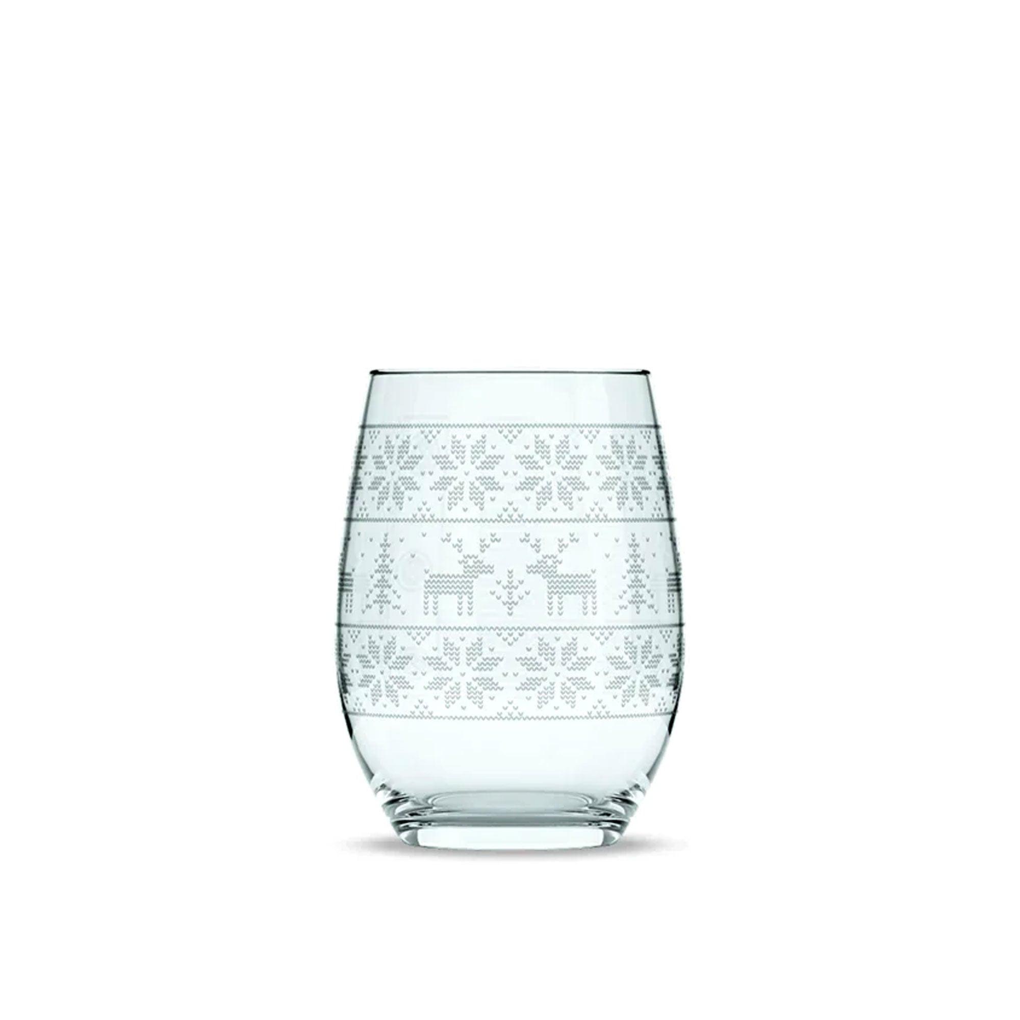 Holiday Sweater Stemless Wine Glasses - Set of 4