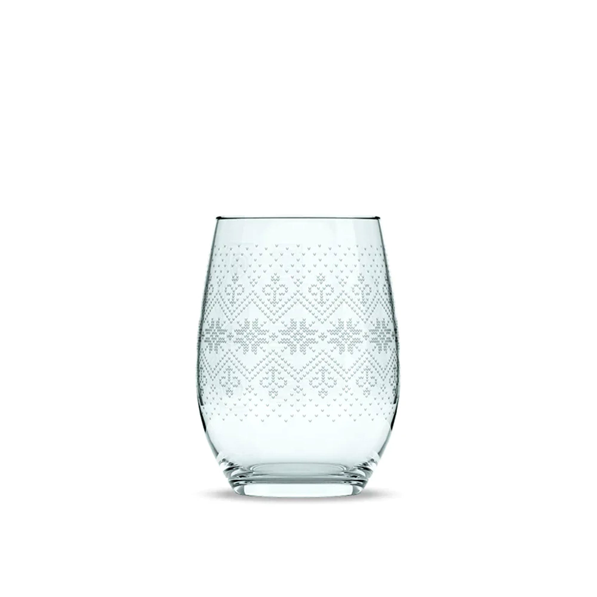 Holiday Sweater Stemless Wine Glasses - Set of 4