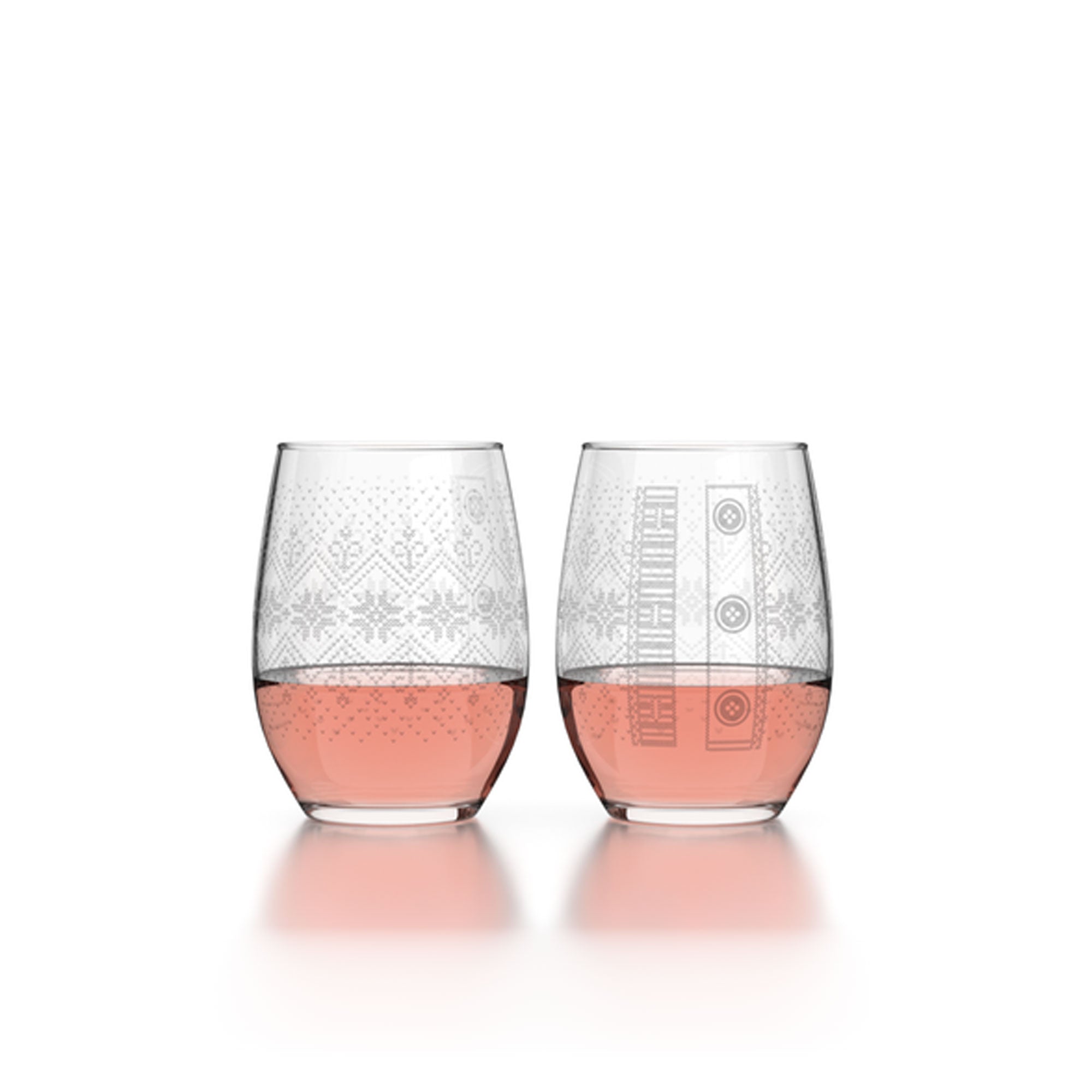 Holiday Sweater Stemless Wine Glasses - Set of 4