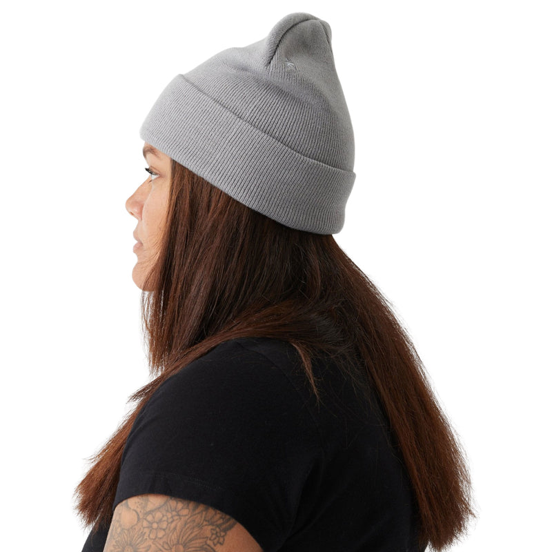 Comfy Tall Cuff Beanie in Light Grey - a one size fits all, circular knit beanie that provides comfort and style
