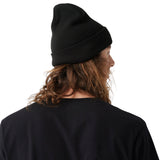 Comfy Tall Cuff Beanie in Black - a one size fits all, circular knit beanie that provides comfort and style