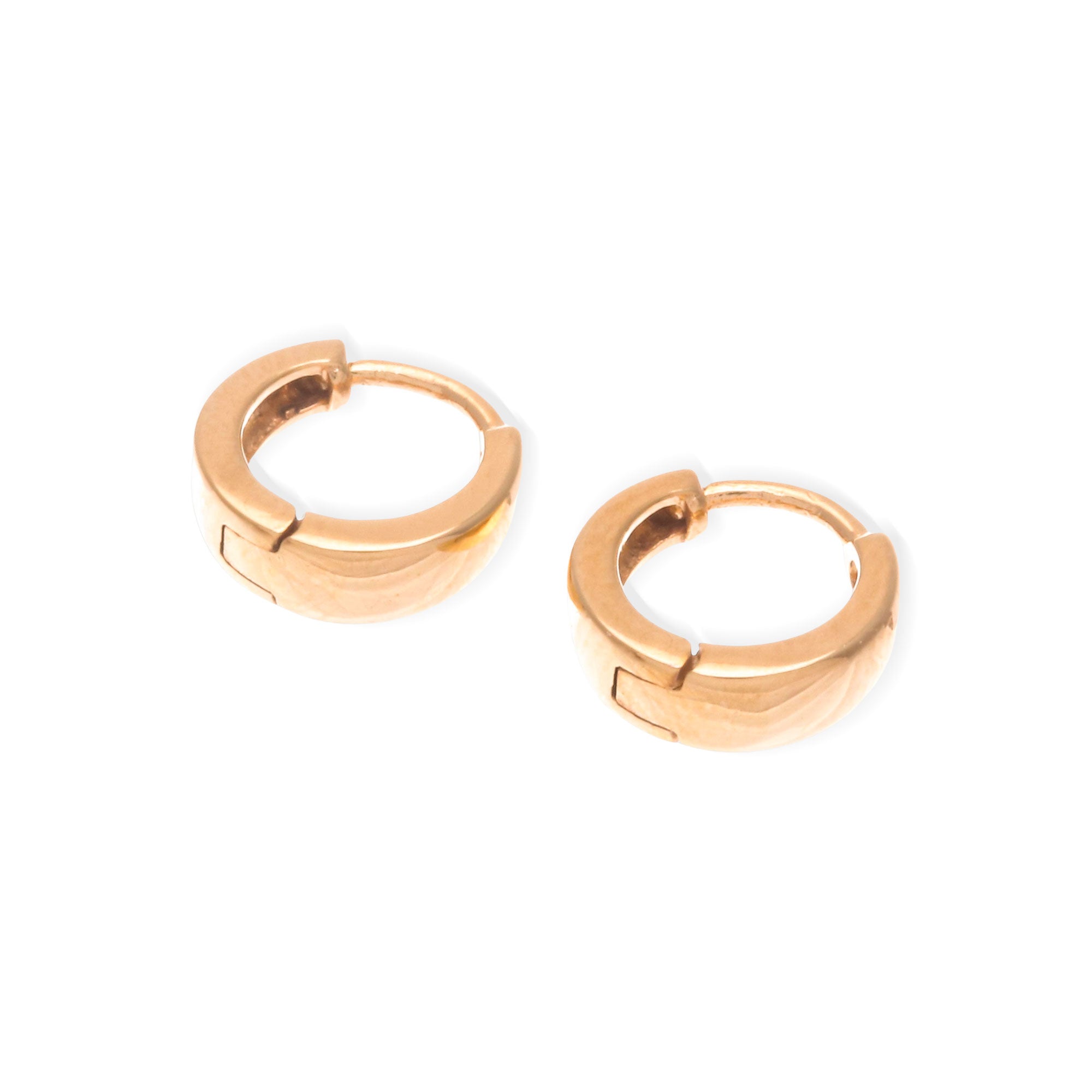 Loops of Wealth - a Thai 14k Gold Sturdy Hoop Earrings
