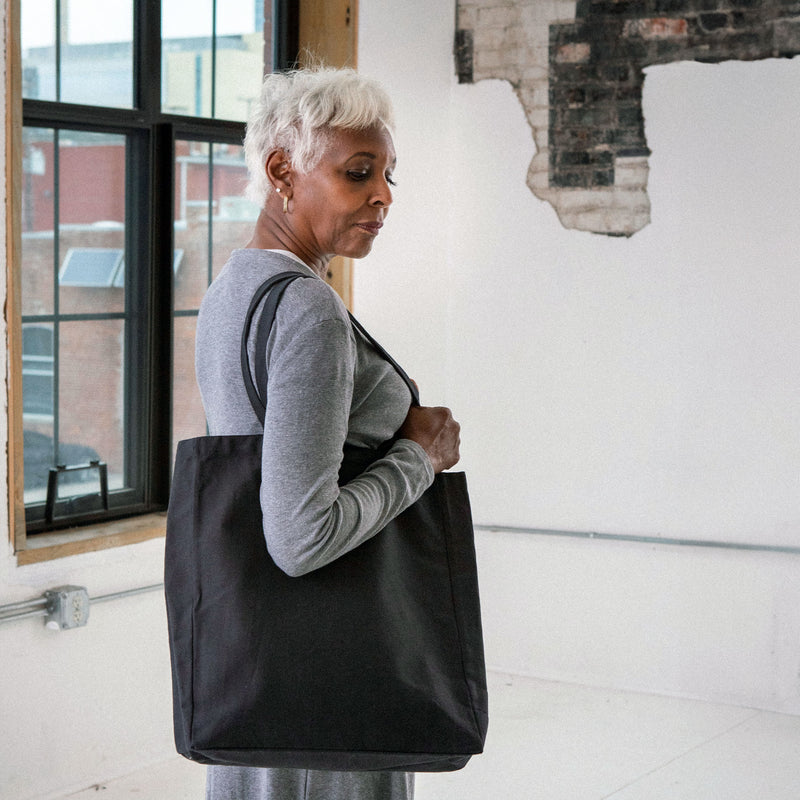 Black Tote Bag - Customizable and made with eco-friendly materials