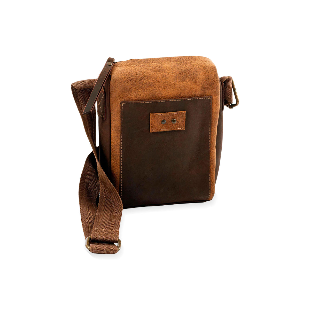Open Road in Brown - a Unisex Brown Leather Shoulder Bag