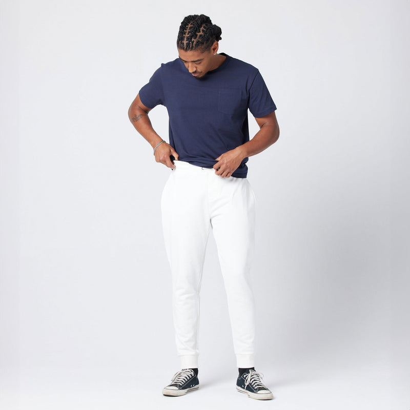 White Unisex Sweatpants - Eco-friendly choice and a comfortable fit for all
