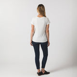 Eco-Conscious Fitted Crewneck T-Shirt for Women in White