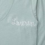 Custom Sample of Women's Muscle Tank - Embroidered with Chain Stitch
