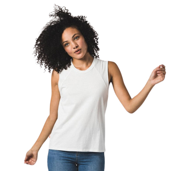 Customizable Lightweight Muscle Tank in White for Women