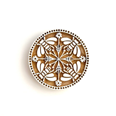 Hand-Carved Wooden Block Coaster