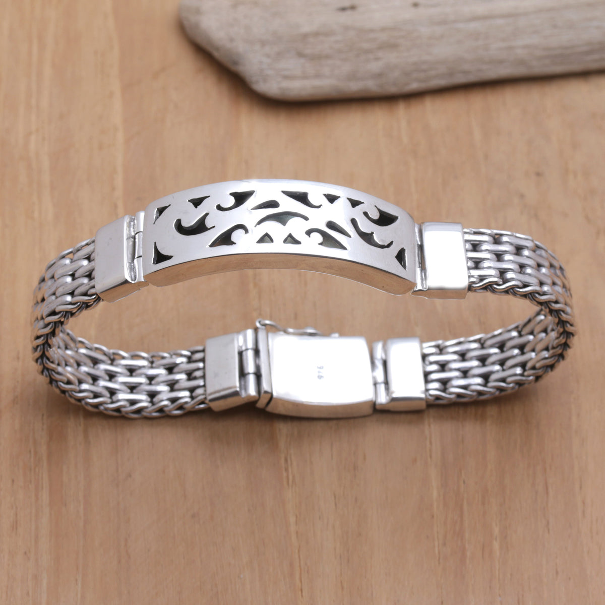 Balinese Hero - Handmade Men's Sterling Silver Link Bracelet