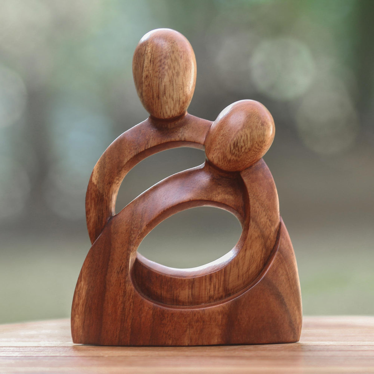 Romantic Wood Sculpture - Eternity of Love