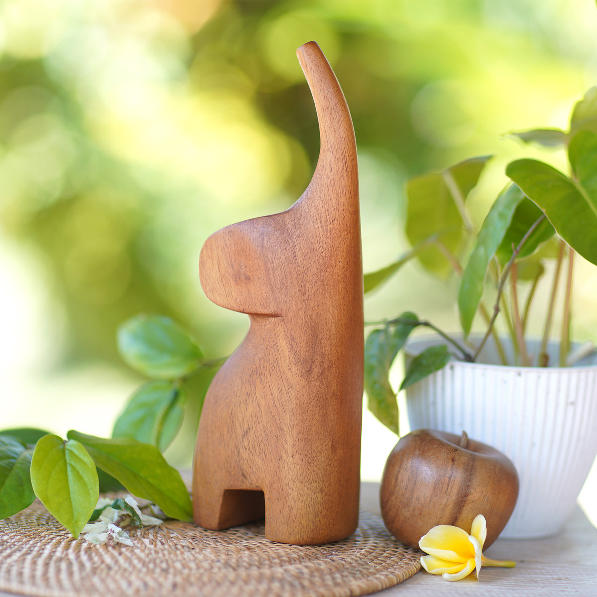 Handmade Wood Sculpture - Essential Elephant