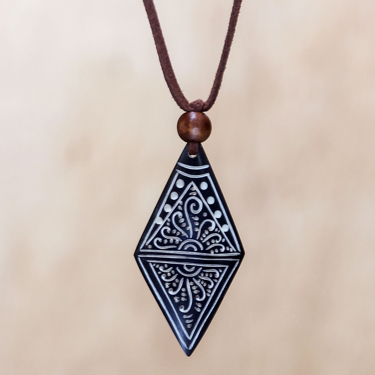 Handcrafted Cow Bone Pendant Necklace - Ethnic Elite