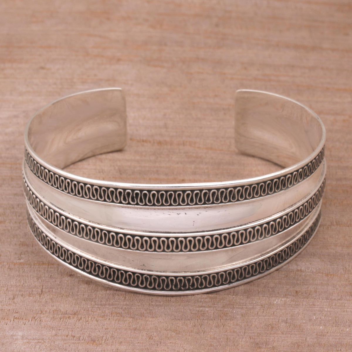 Balinese Ruffles - a Modern Sterling Silver Cuff Bracelet
