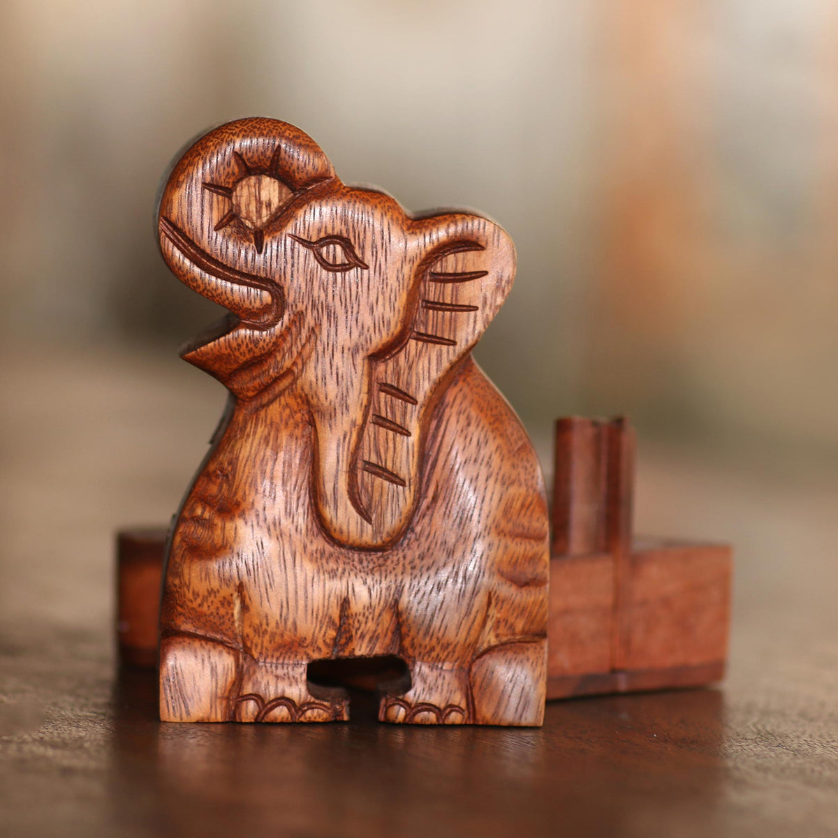 Elephant Secret - an Elephant Theme Wood Puzzle Box