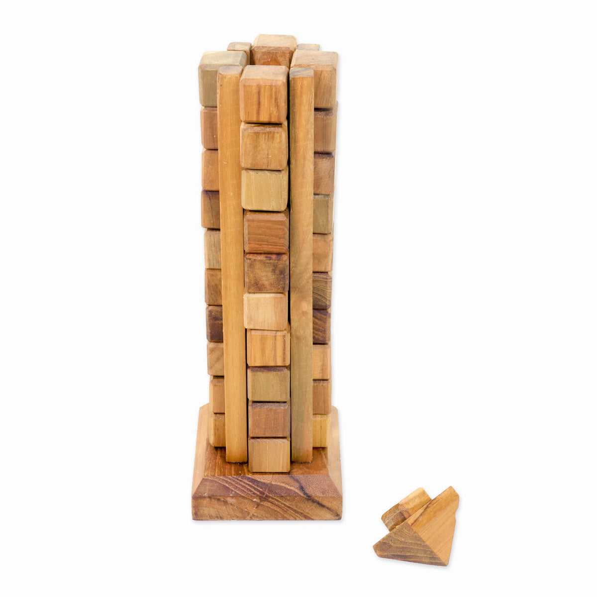 Recycled Teak Wood Desktop Puzzle - Tower