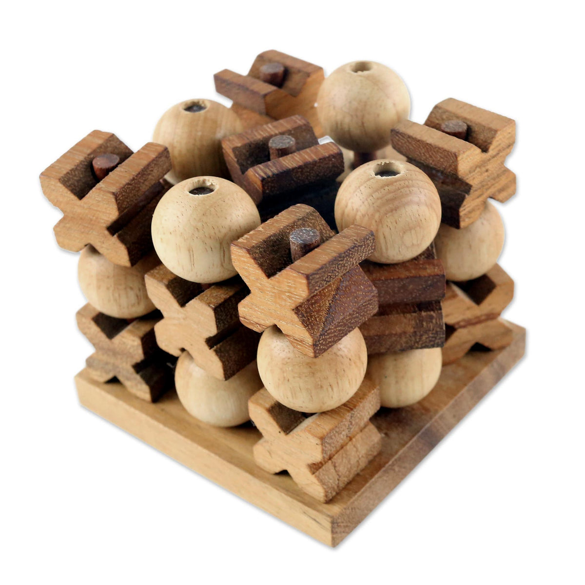 Hand Made Wood Game Tic-Tac-Toe from Thailand