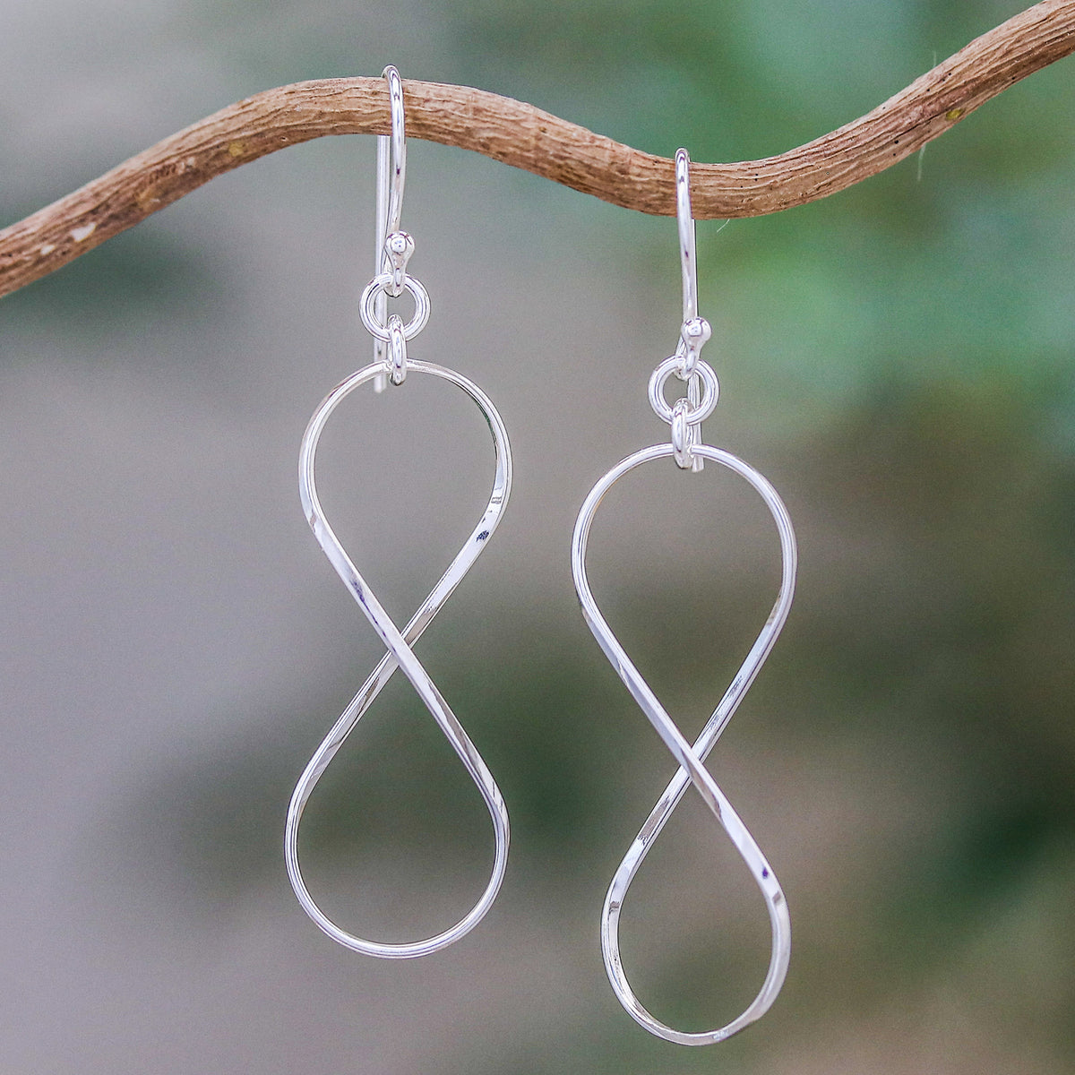 Sterling Silver Infinity Symbol Thai Dangle Earrings - Infinite Charm