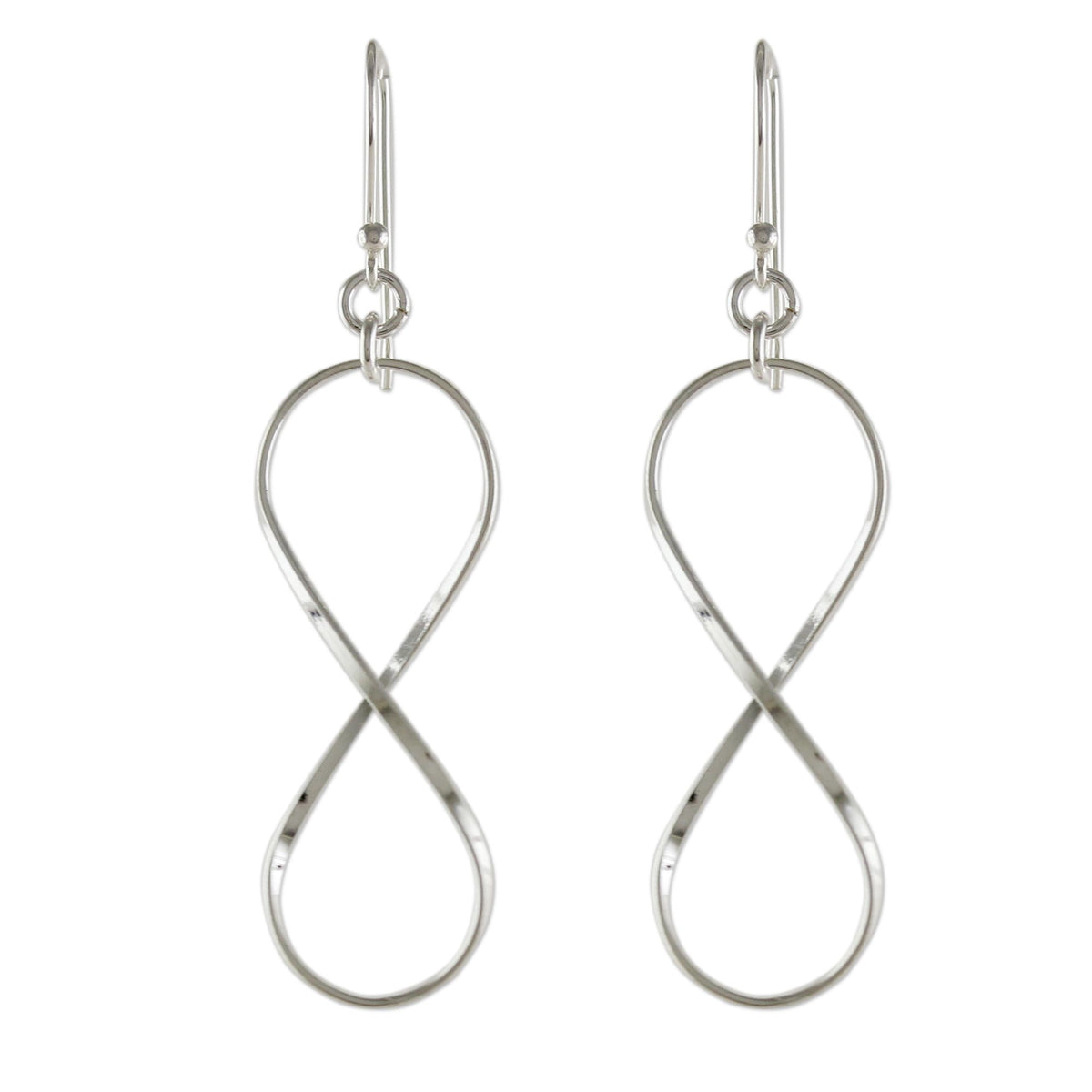 Sterling Silver Infinity Symbol Thai Dangle Earrings - Infinite Charm