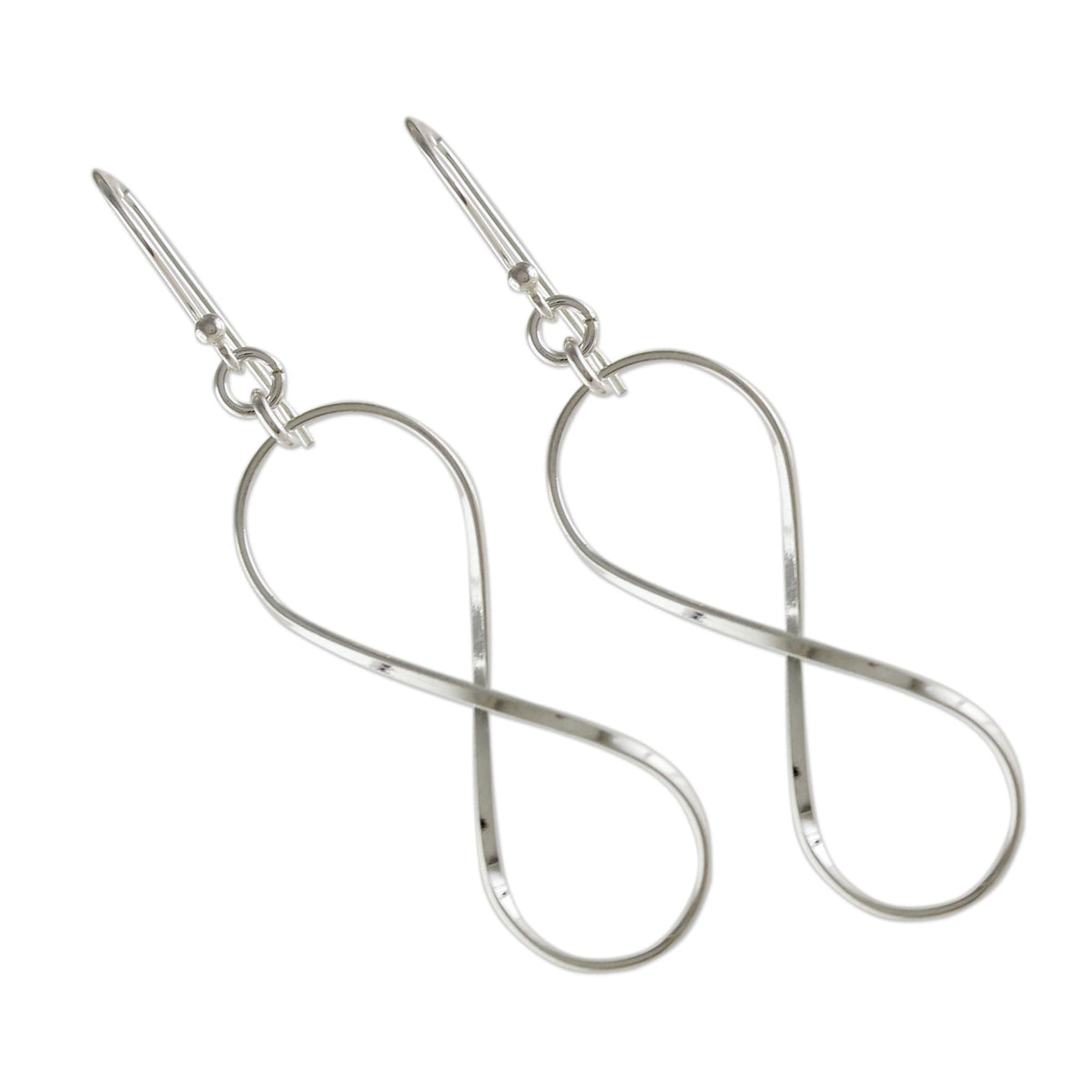 Sterling Silver Infinity Symbol Thai Dangle Earrings - Infinite Charm