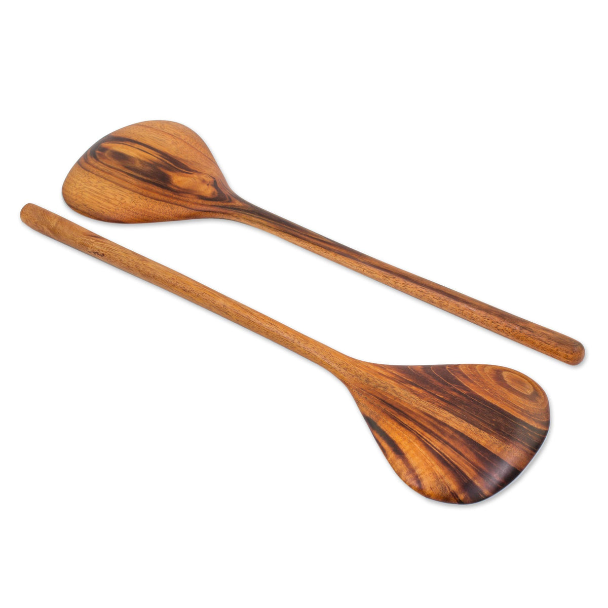 Pair of Handcrafted Guatemalan Jobillo Wood Salad Utensils