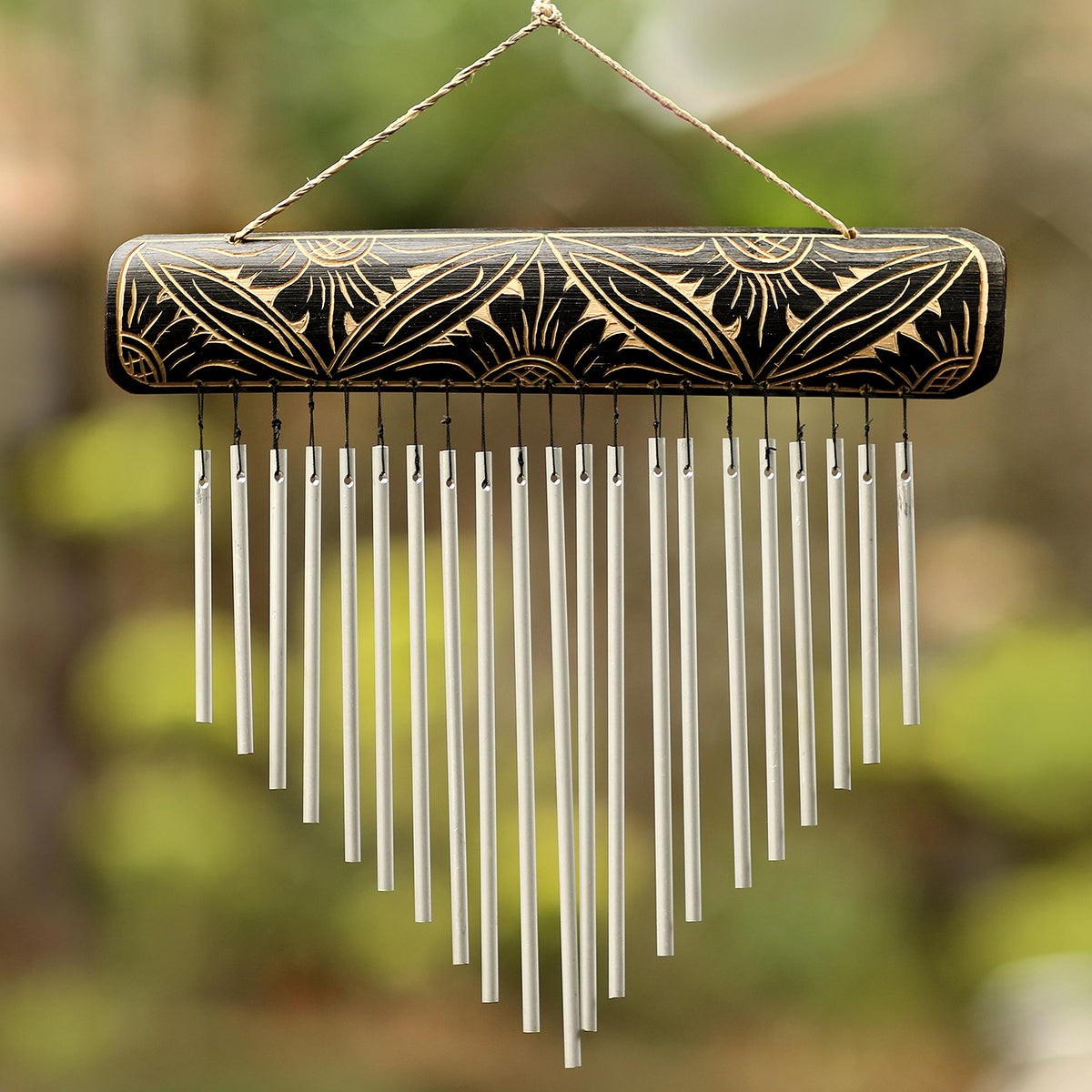Handcrafted Bamboo and Aluminum Wind Chimes from Bali - Melodic Dance