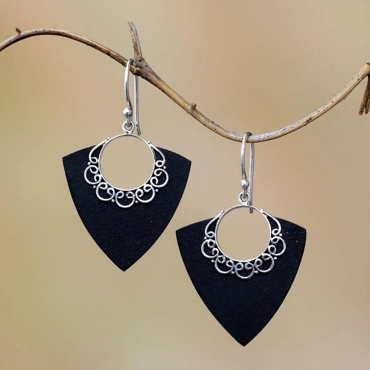 Shooting Arrows - Shooting Arrows Sterling Silver Lava Stone Dangle Earrings