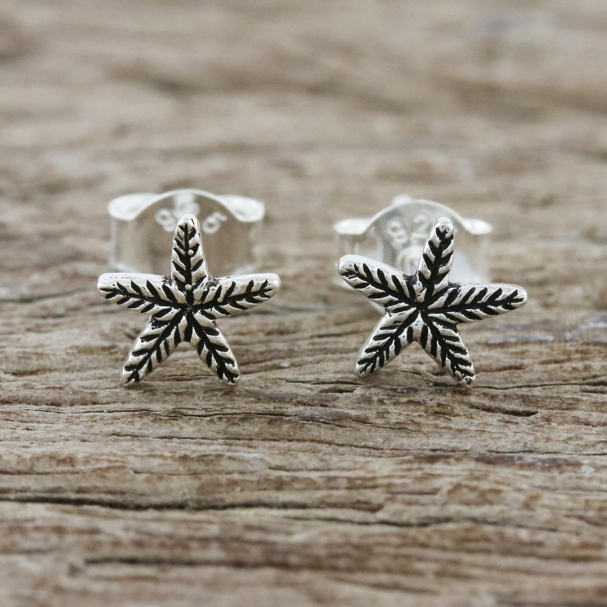 Sterling Silver Starfish Stud Earrings from Thailand - Starfish Charm