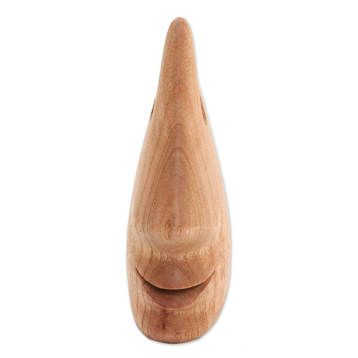 Nosing Around - Whimsical Brown Hand Carved Wood Face Eyeglasses Holder