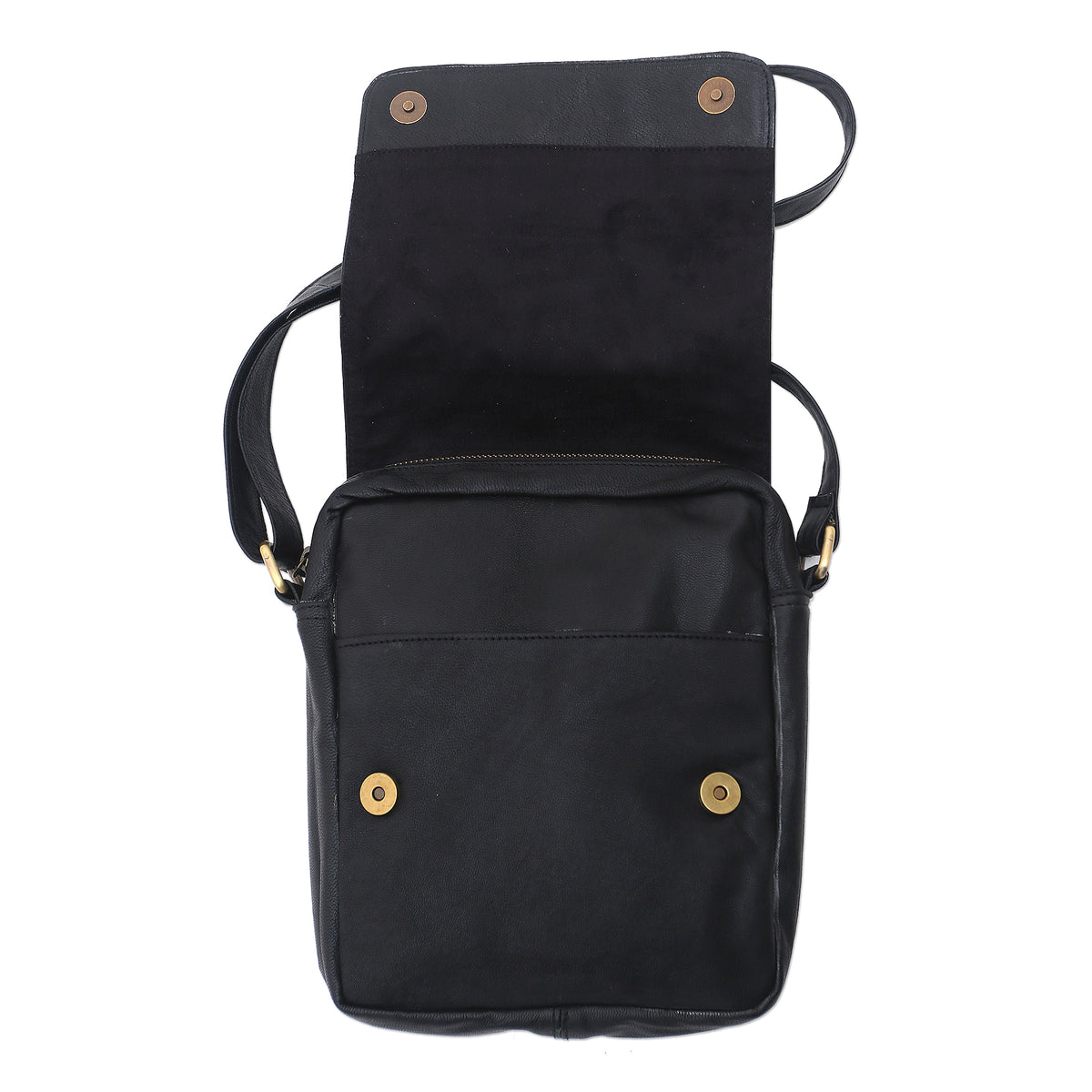 Majapahit Traveler in Black - a Handcrafted Leather Sling in Black from Bali
