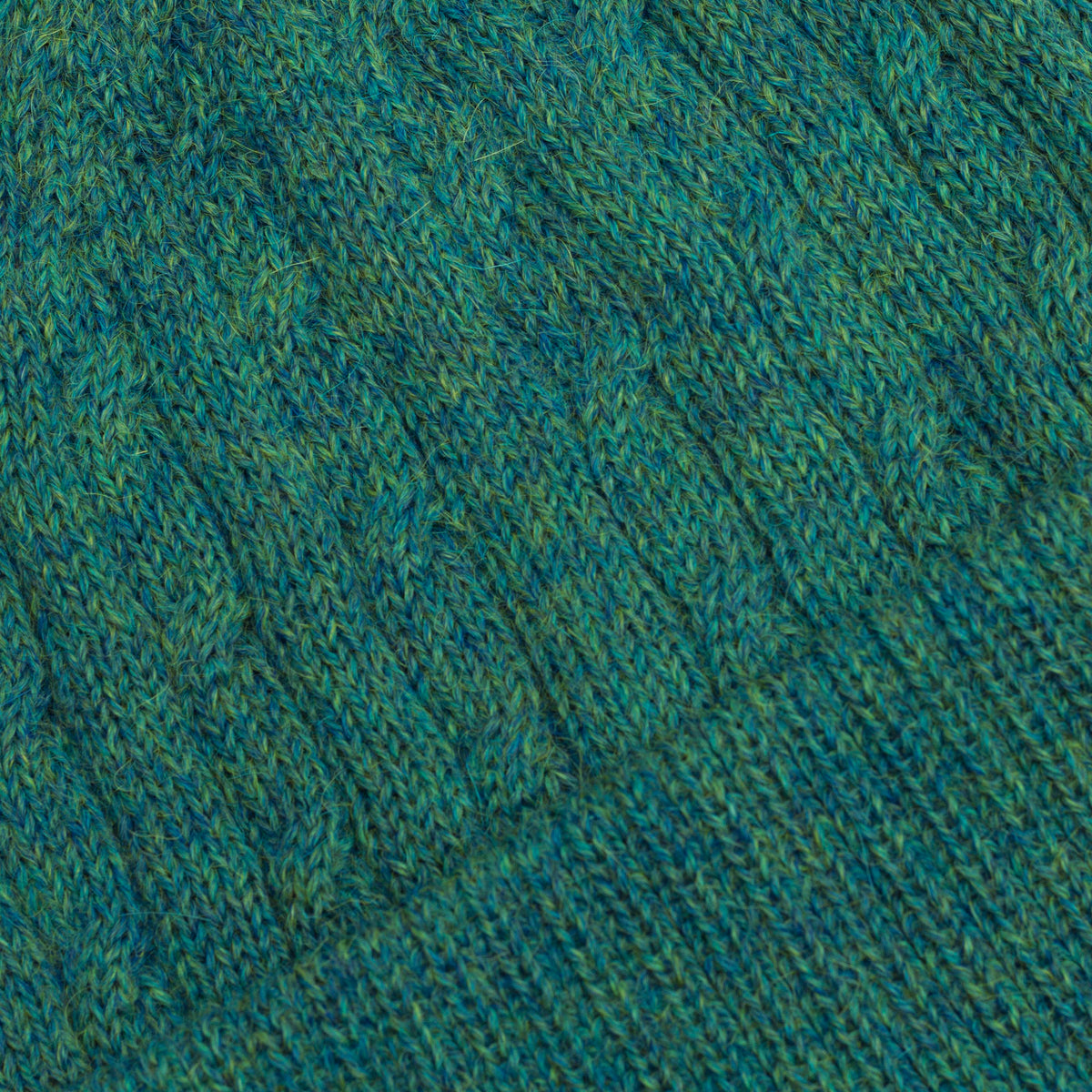 Cozy & Stylish - Teal 100% Alpaca Cable Pattern Soft Knit Hat From Peru