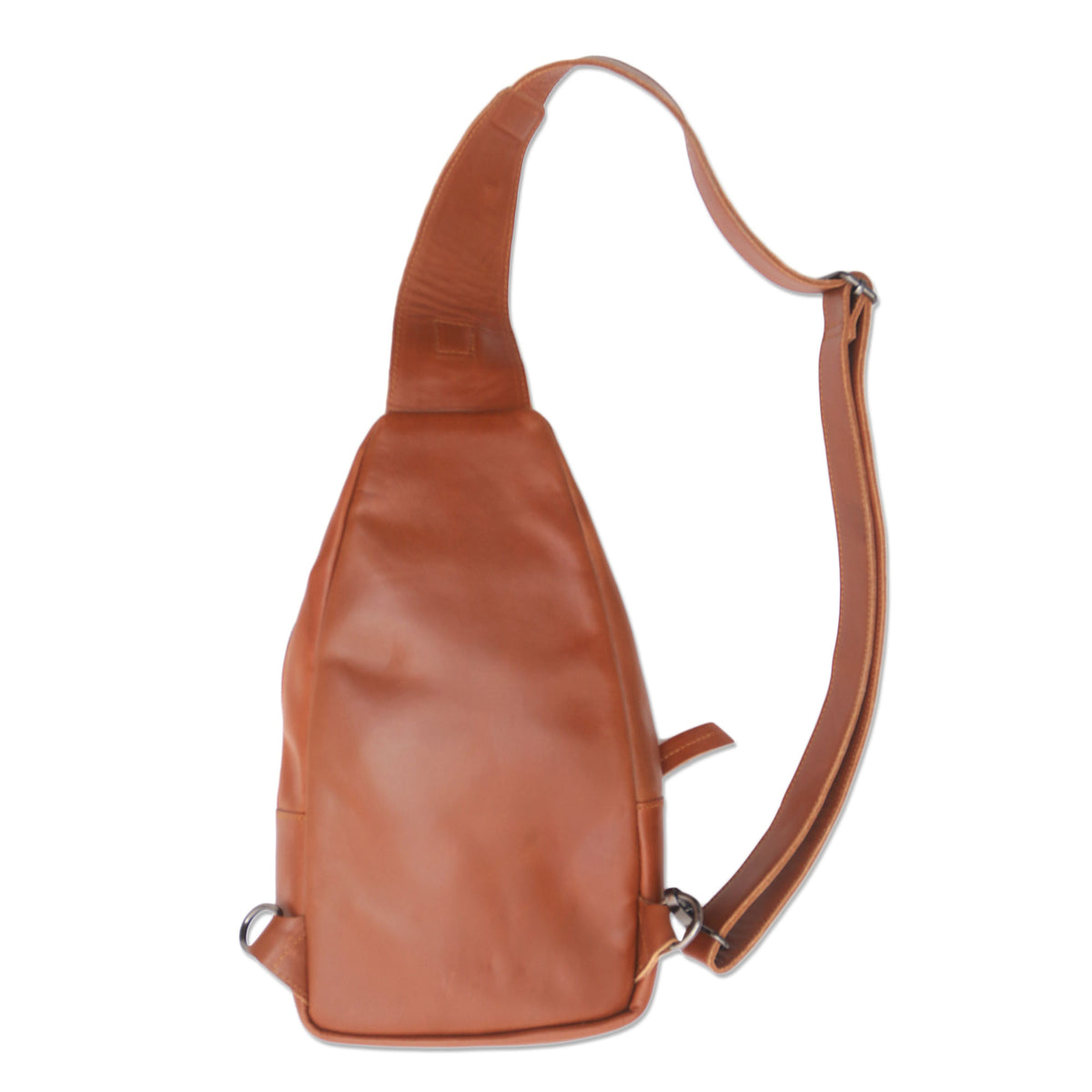 Solid Burnt Sienna Leather Backpack Sling - Easy Traveling
