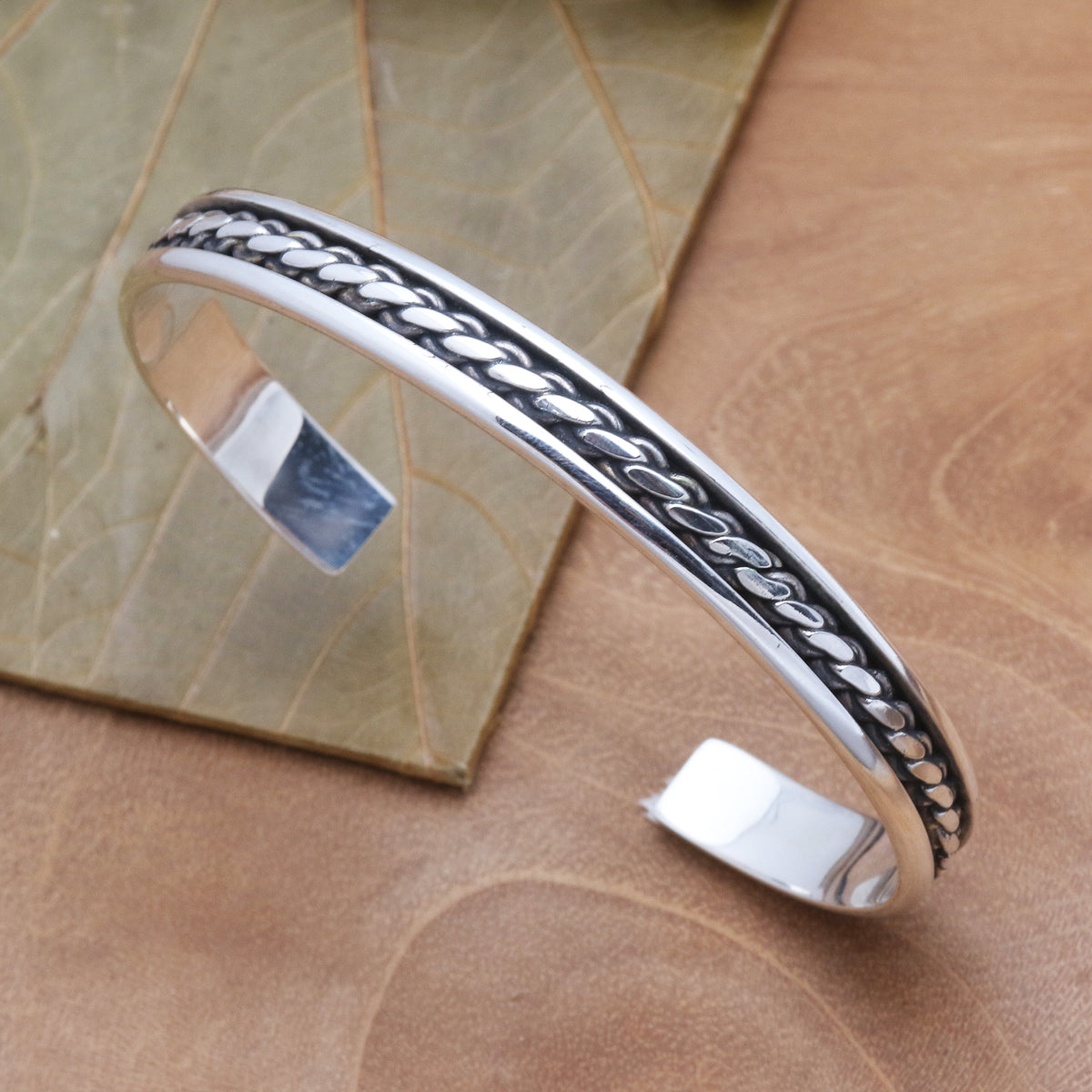 Sleek Hand Crafted Sterling Silver Cuff Bracelet - Measure by Measure